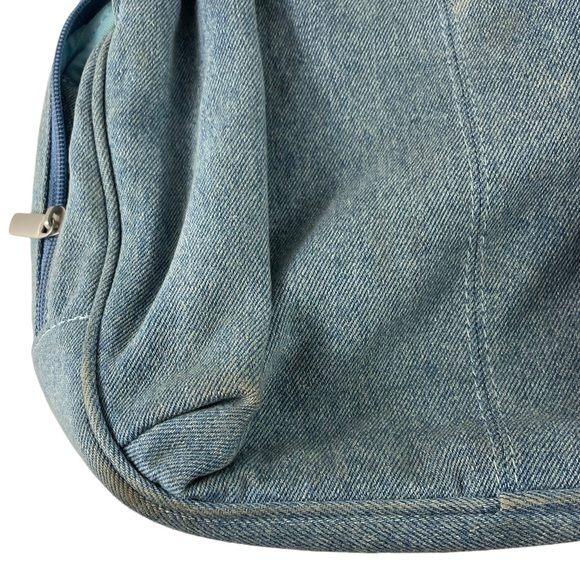 Vintage Cottagecore Mushroomcore Embroidered Denim Hummingbird Floral Handbag BL - Picture 8 of 15